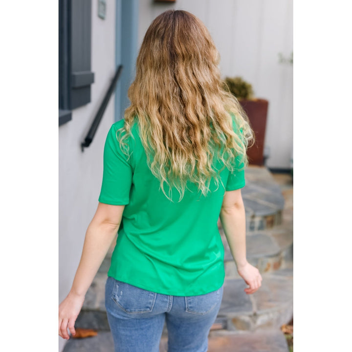 Saint Patrick Asymmetrical Sequin Banded V Neck Top