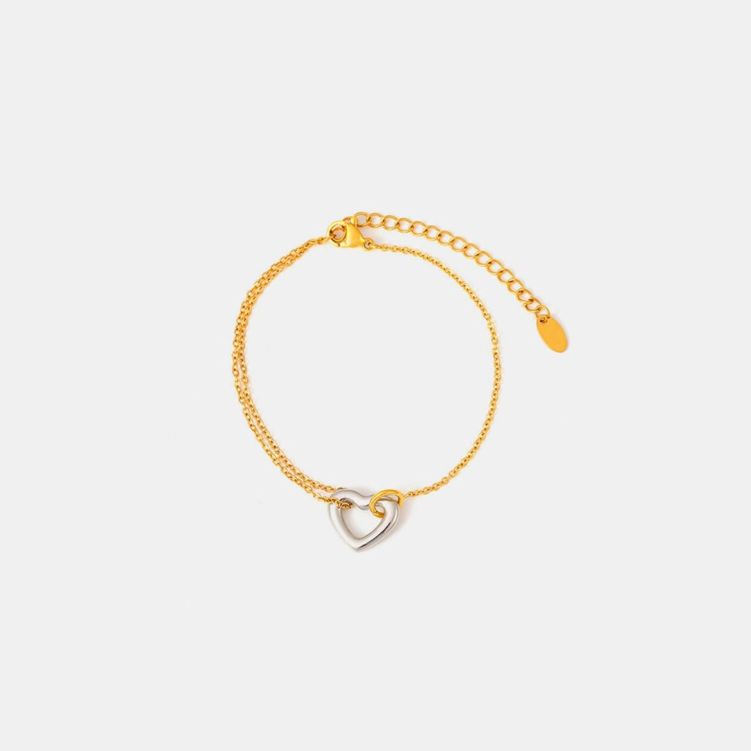 18K Gold - Plated Heart Bracelet - SharpDuds