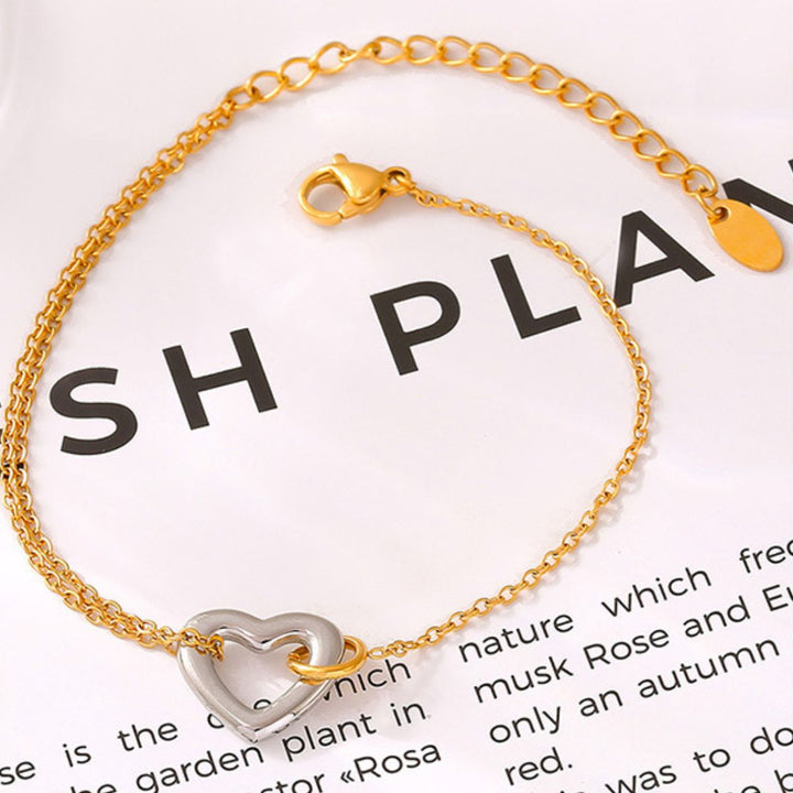 18K Gold - Plated Heart Bracelet - SharpDuds