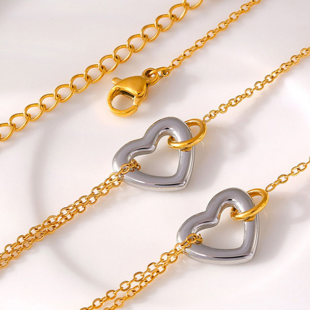 18K Gold - Plated Heart Bracelet - SharpDuds