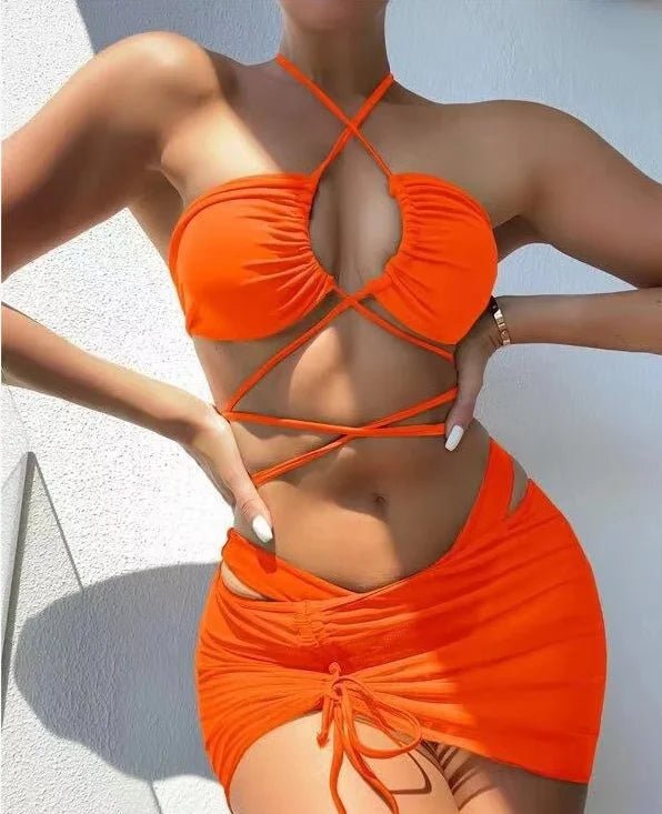 3 Pieces Set Sexy Lace Up Micro Swimsuit - www.SharpDuds.com