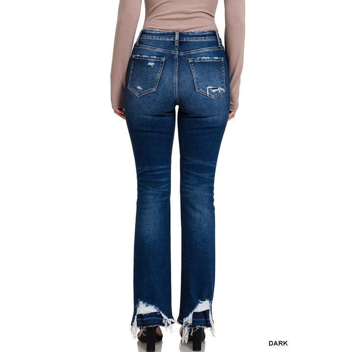 Feeling Empowered Denim Distressed Boot Cut Jeans