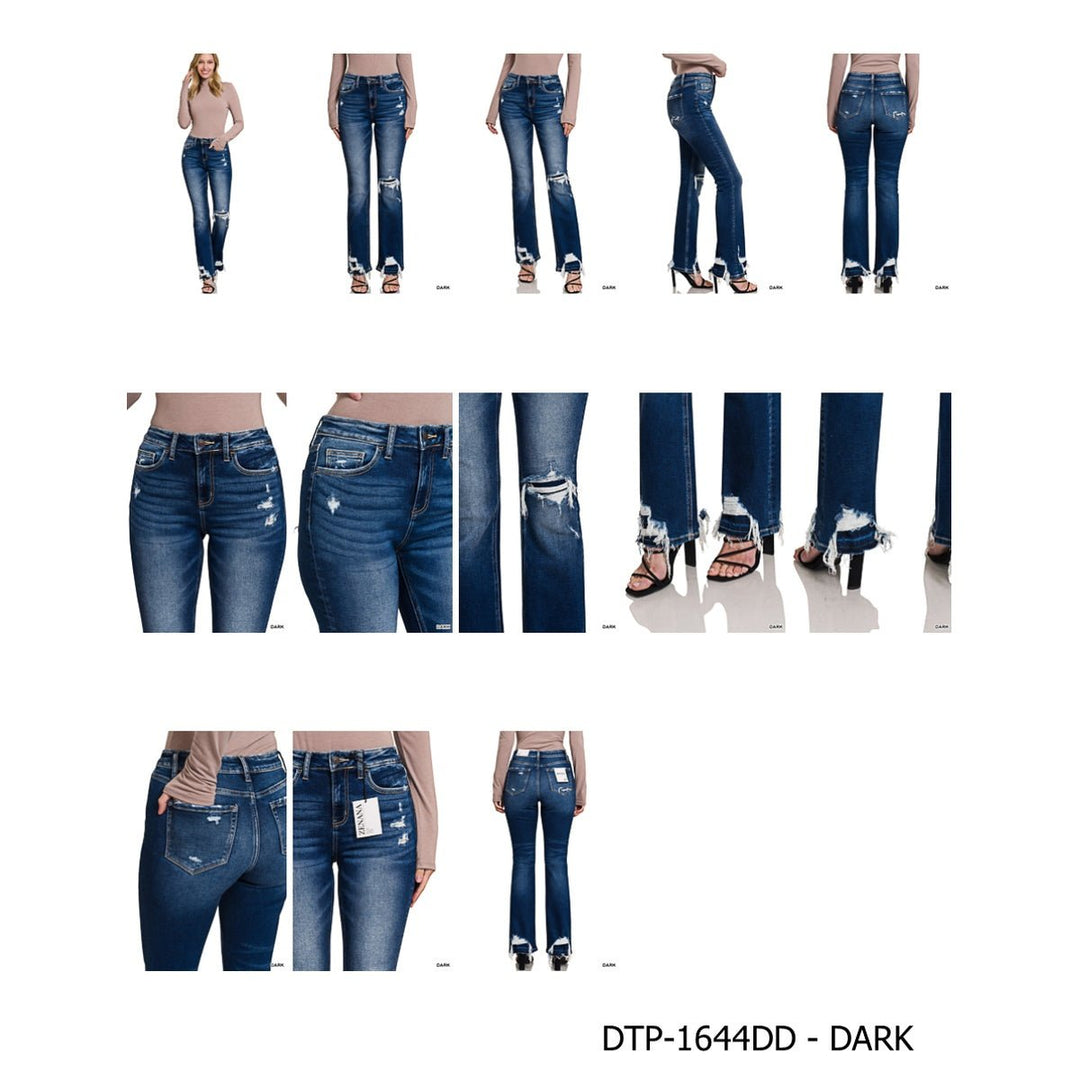 Feeling Empowered Denim Distressed Boot Cut Jeans