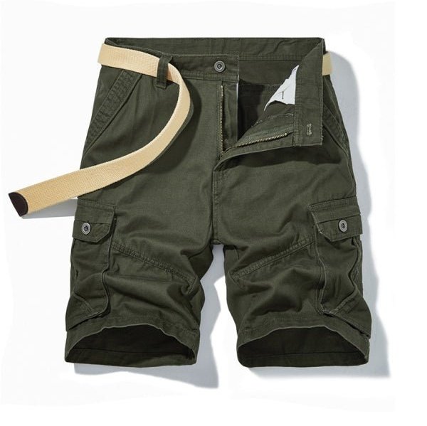 Belted Double Pocket Cargo Shorts - SharpDuds.com