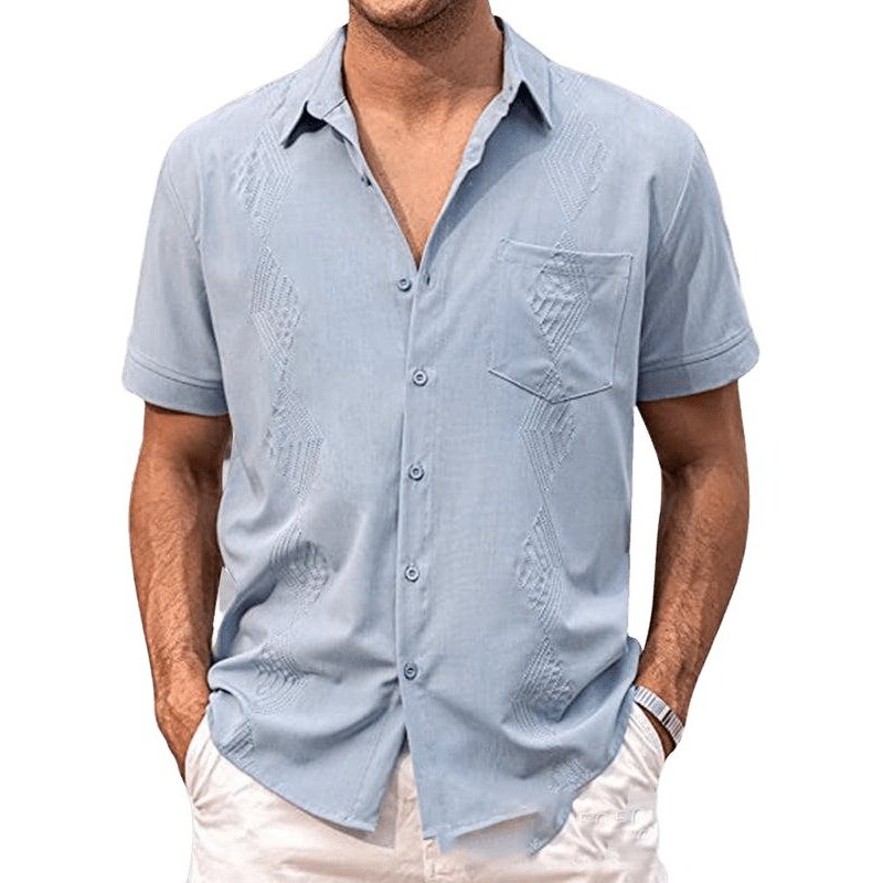 British Thin Shirt Short Sleeve Youth Popular Lapel Men's Shirt - SharpDuds.com