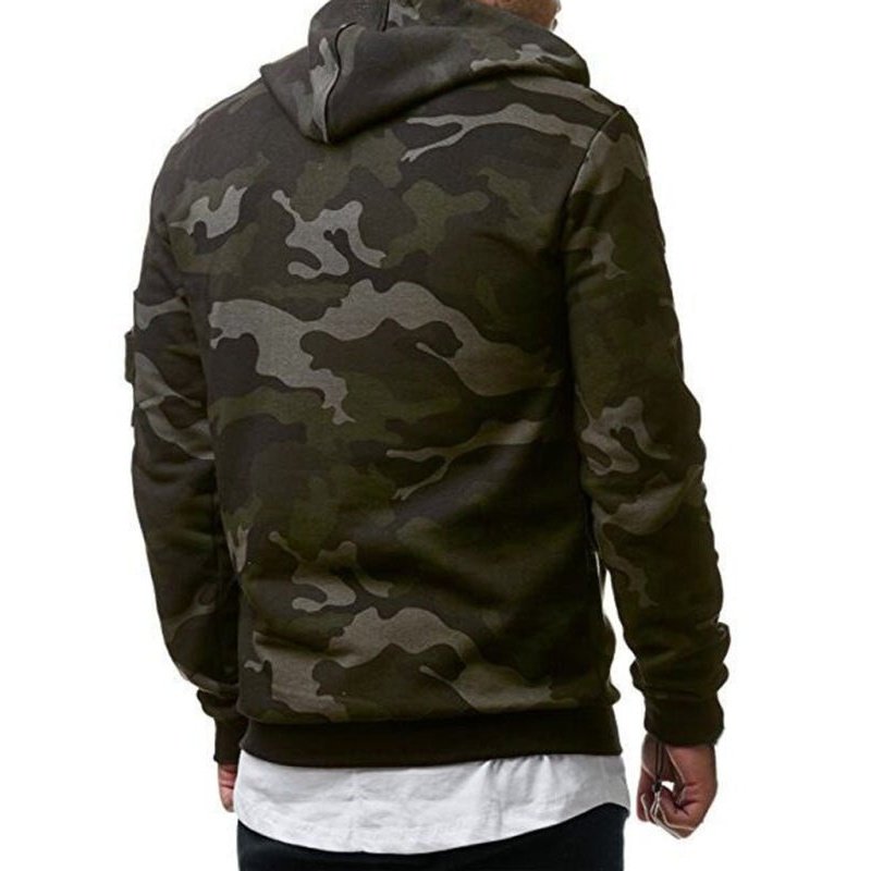 Camouflage Pocket Long-sleeved Hoodie - SharpDuds.com