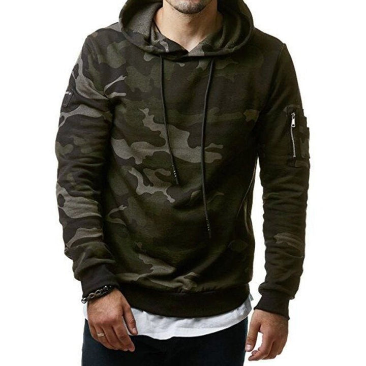 Camouflage Pocket Long-sleeved Hoodie - SharpDuds.com