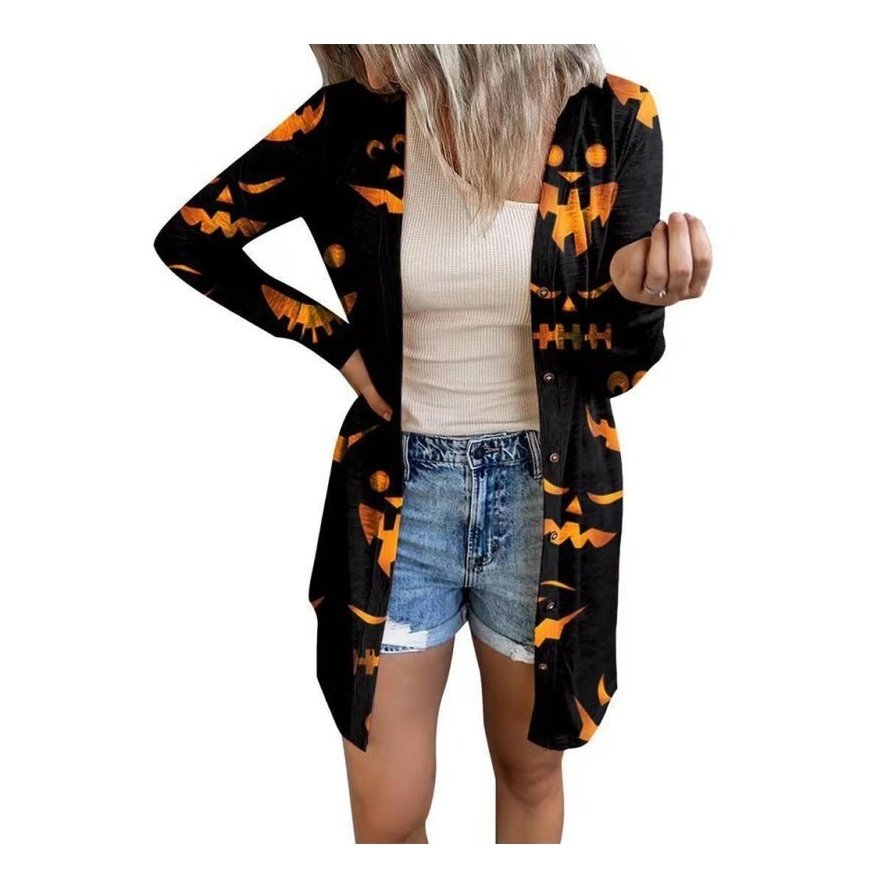 Cardigan Halloween-Themed Printed Jacket - SharpDuds.com