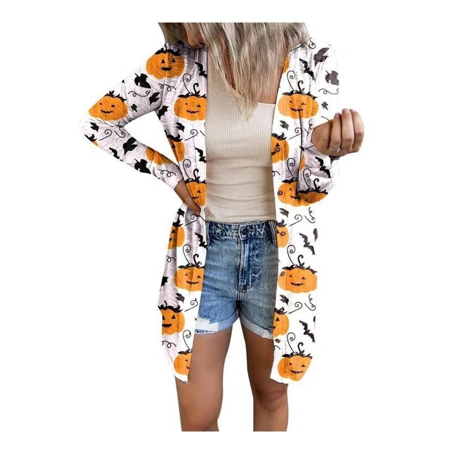 Cardigan Halloween-Themed Printed Jacket - SharpDuds.com