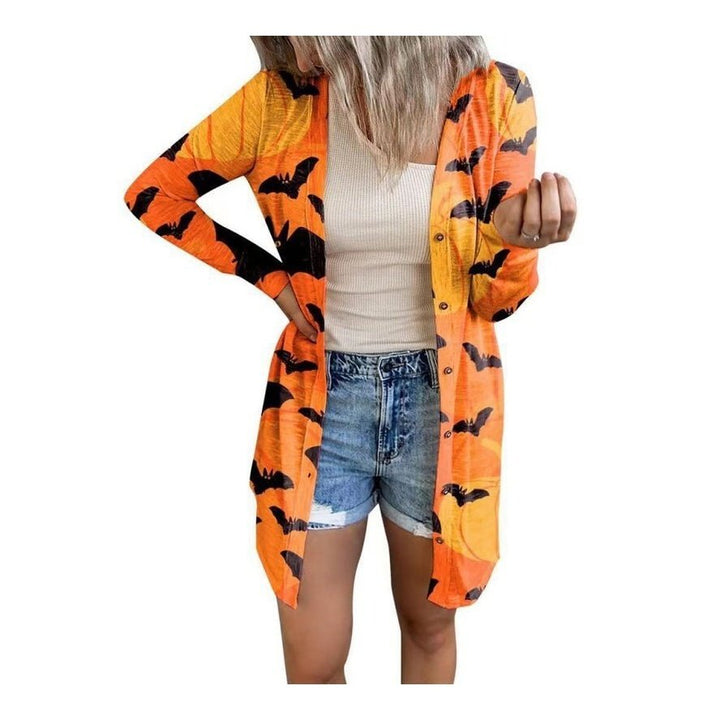 Cardigan Halloween-Themed Printed Jacket - SharpDuds.com