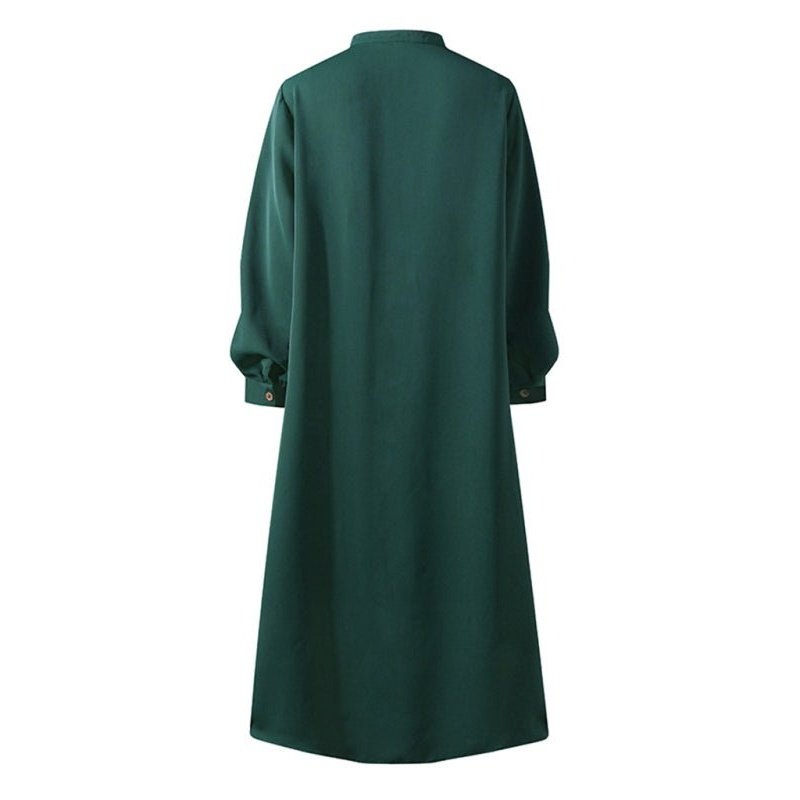 Cardigan Long Sleeve Stand Collar Swing Dress - SharpDuds.com