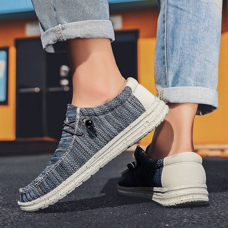 Casual Denim Canvas Breathable Slip-on Shoes - SharpDuds.com