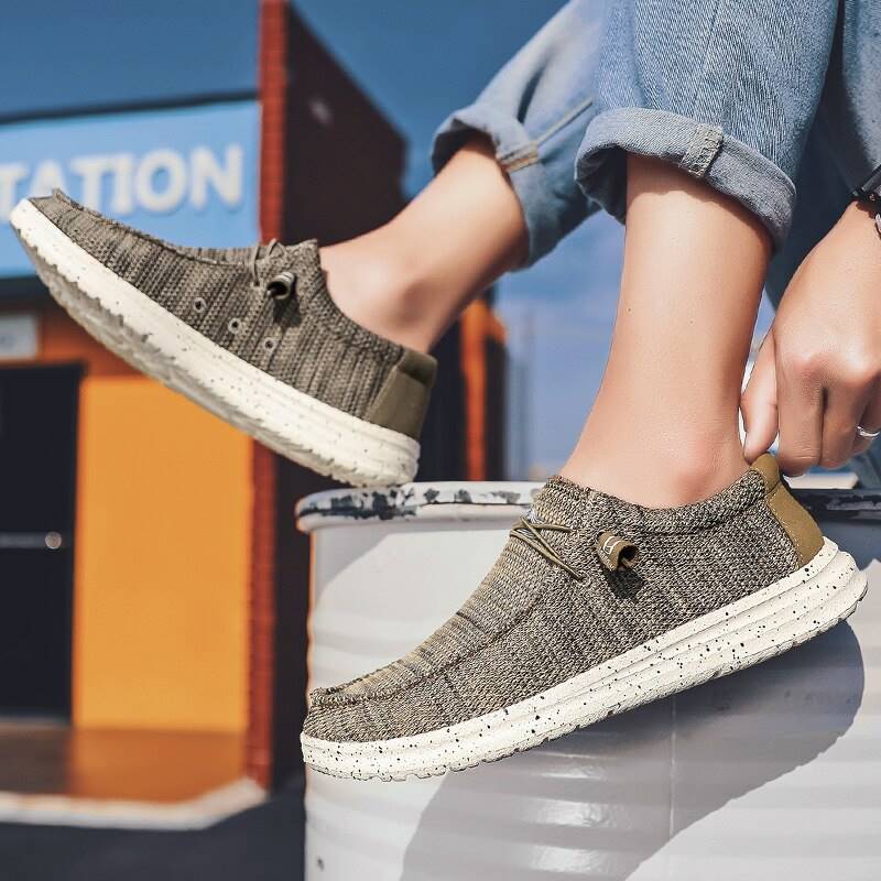 Casual Denim Canvas Breathable Slip-on Shoes - SharpDuds.com