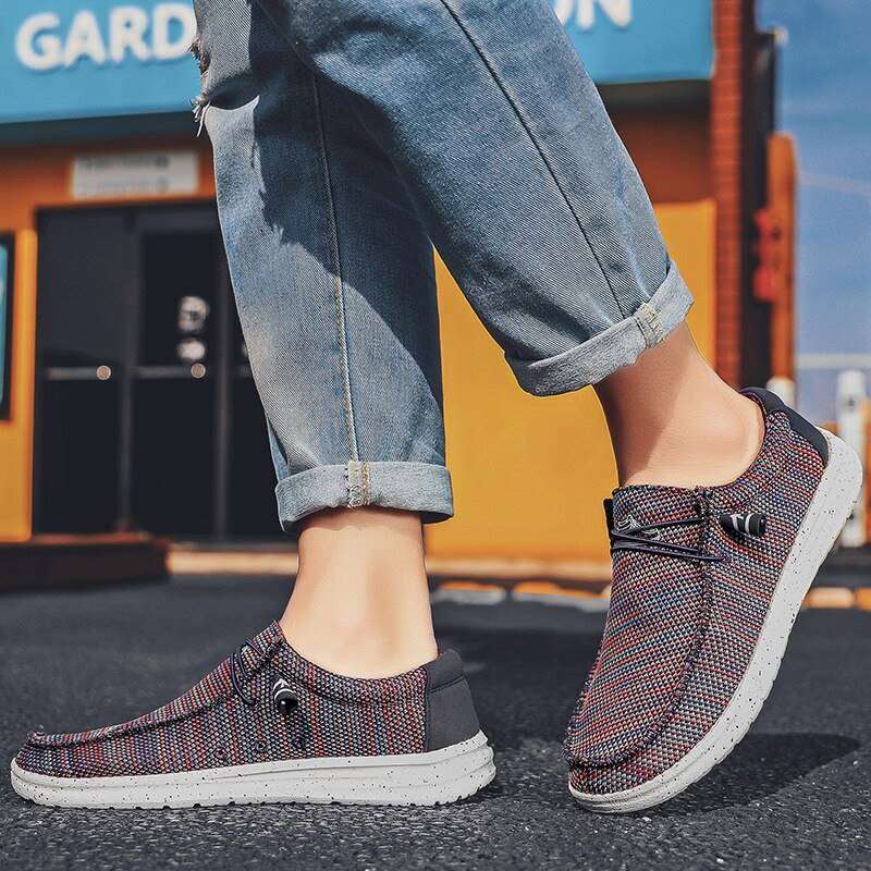 Casual Denim Canvas Breathable Slip-on Shoes - www.SharpDuds.com