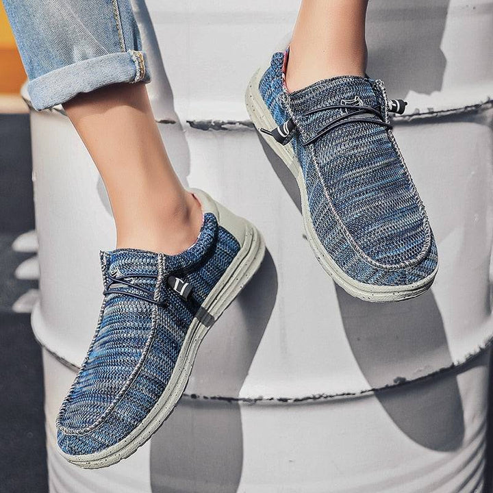 Casual Denim Canvas Breathable Slip-on Shoes - SharpDuds.com