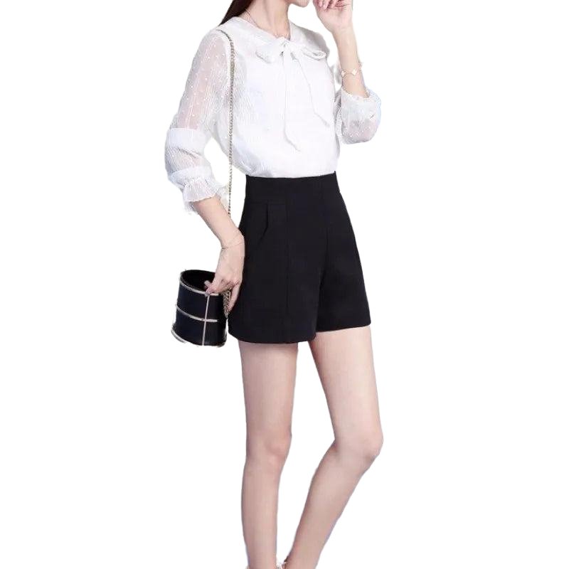 Casual High Waist Loose Wide Leg Chiffon Shorts - SharpDuds.com