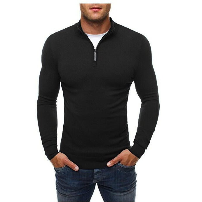 Casual Solid Color Turtleneck Knitted Sweater - SharpDuds.com