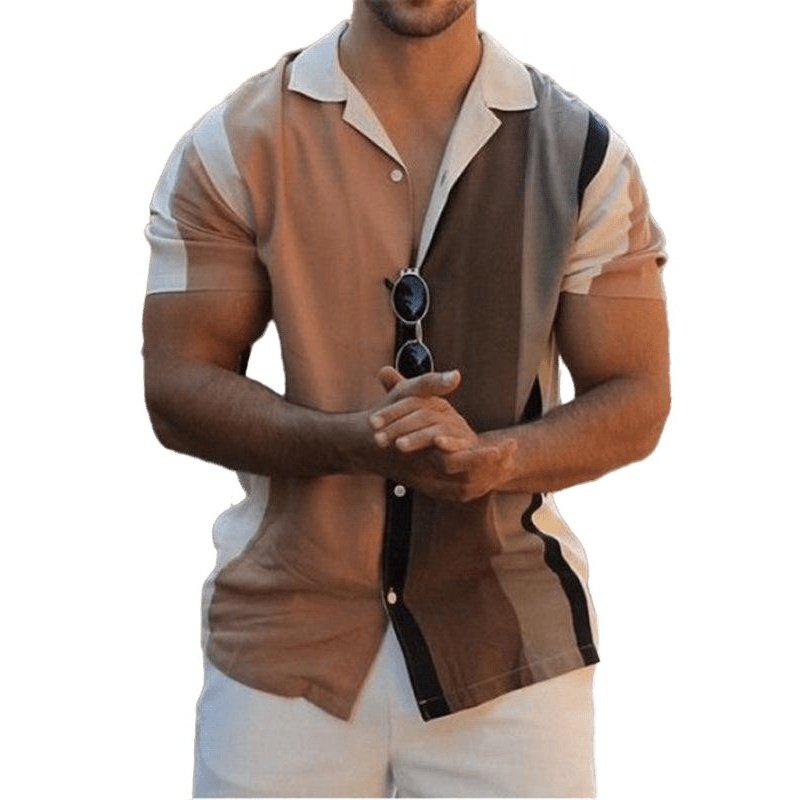 Color Block Short Sleeve Shirt - SharpDuds.com