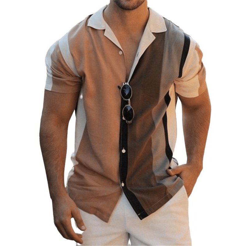 Color Block Short Sleeve Shirt - SharpDuds.com