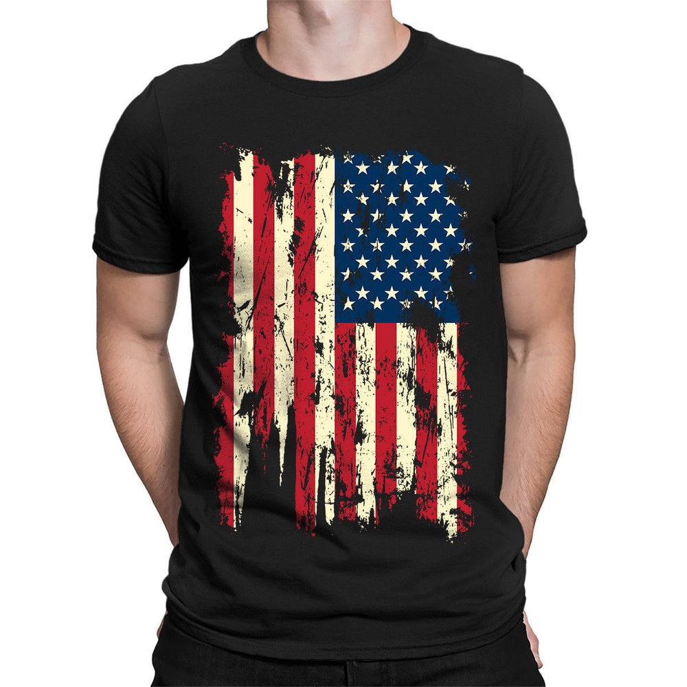 Colored USA Distressed Flag Patriotism Tee - SharpDuds.com