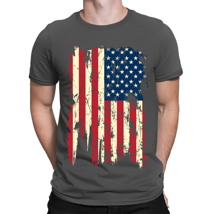 Colored USA Distressed Flag Patriotism Tee - SharpDuds.com