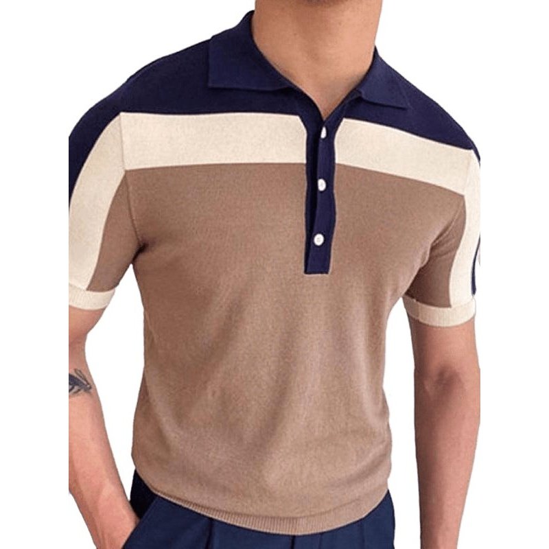 Contrast Design Short Sleeve Polo - SharpDuds.com