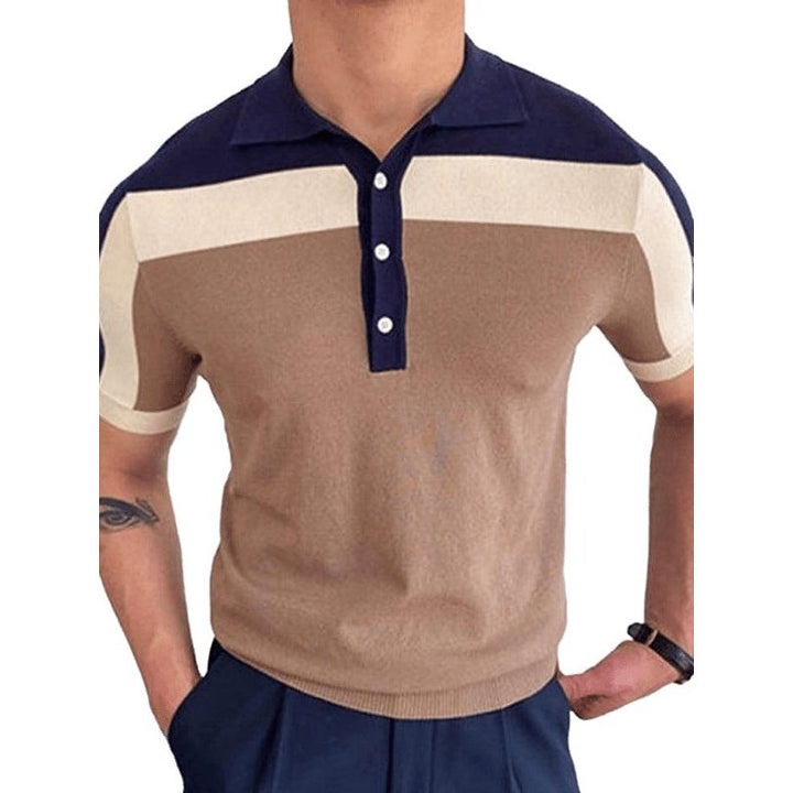 Contrast Design Short Sleeve Polo - SharpDuds.com