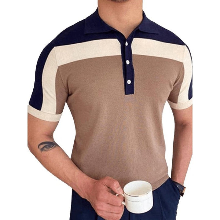 Contrast Design Short Sleeve Polo - SharpDuds.com