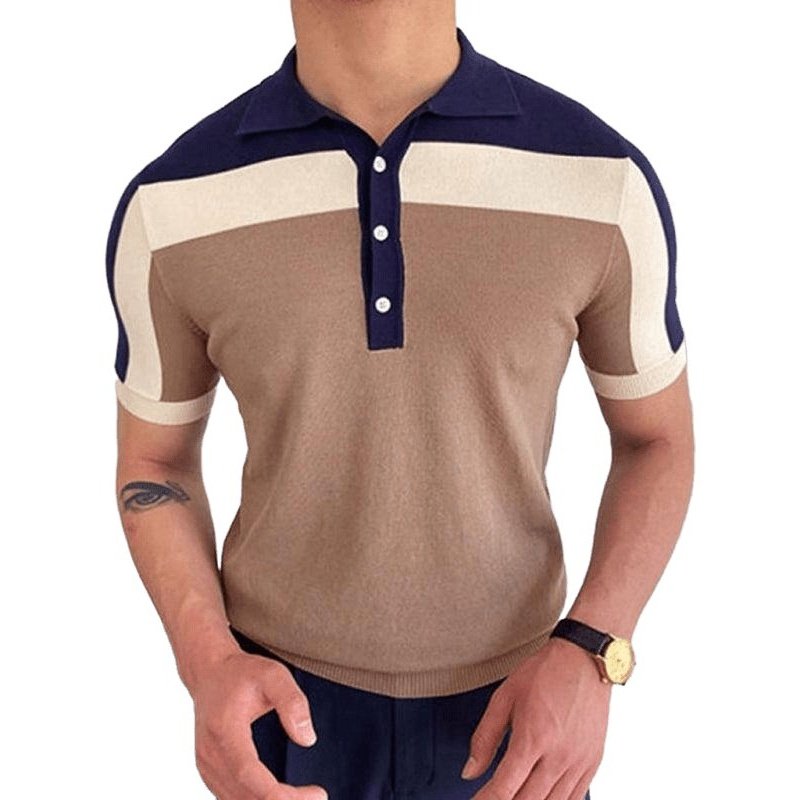 Contrast Design Short Sleeve Polo - SharpDuds.com