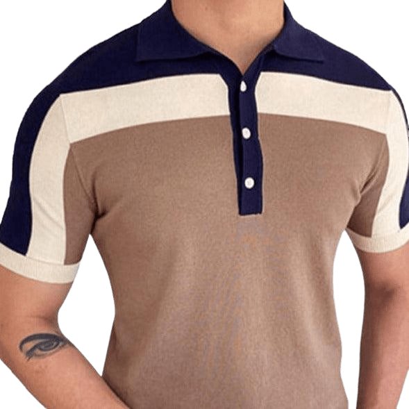 Contrast Design Short Sleeve Polo - SharpDuds.com