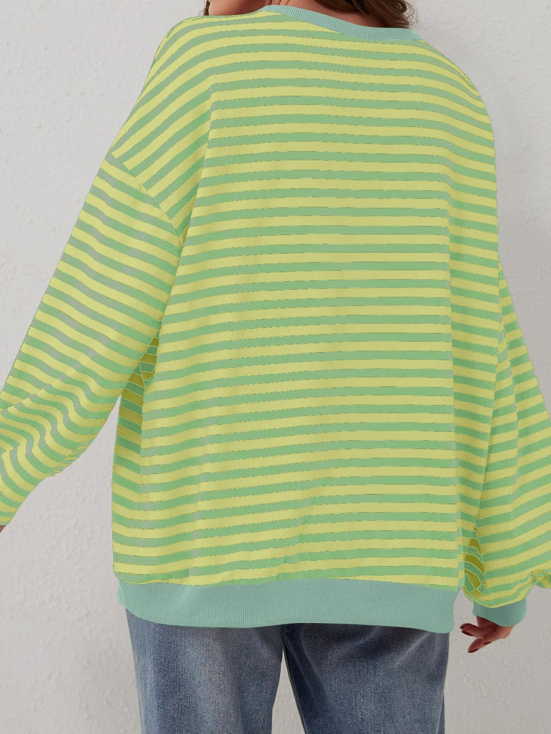 Contrast Striped Long Sleeve Sweatshirt - SharpDuds