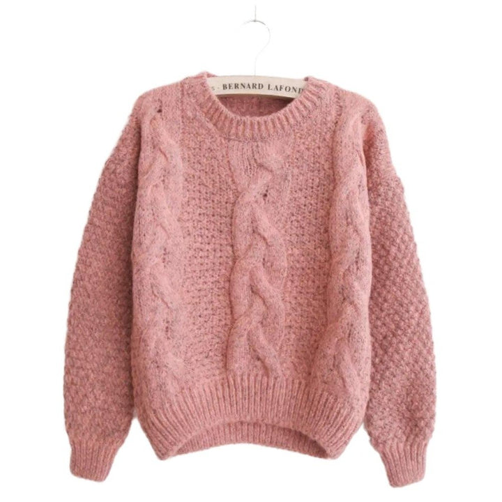 Crewneck Twist Pull Knitted Sweaters - SharpDuds.com