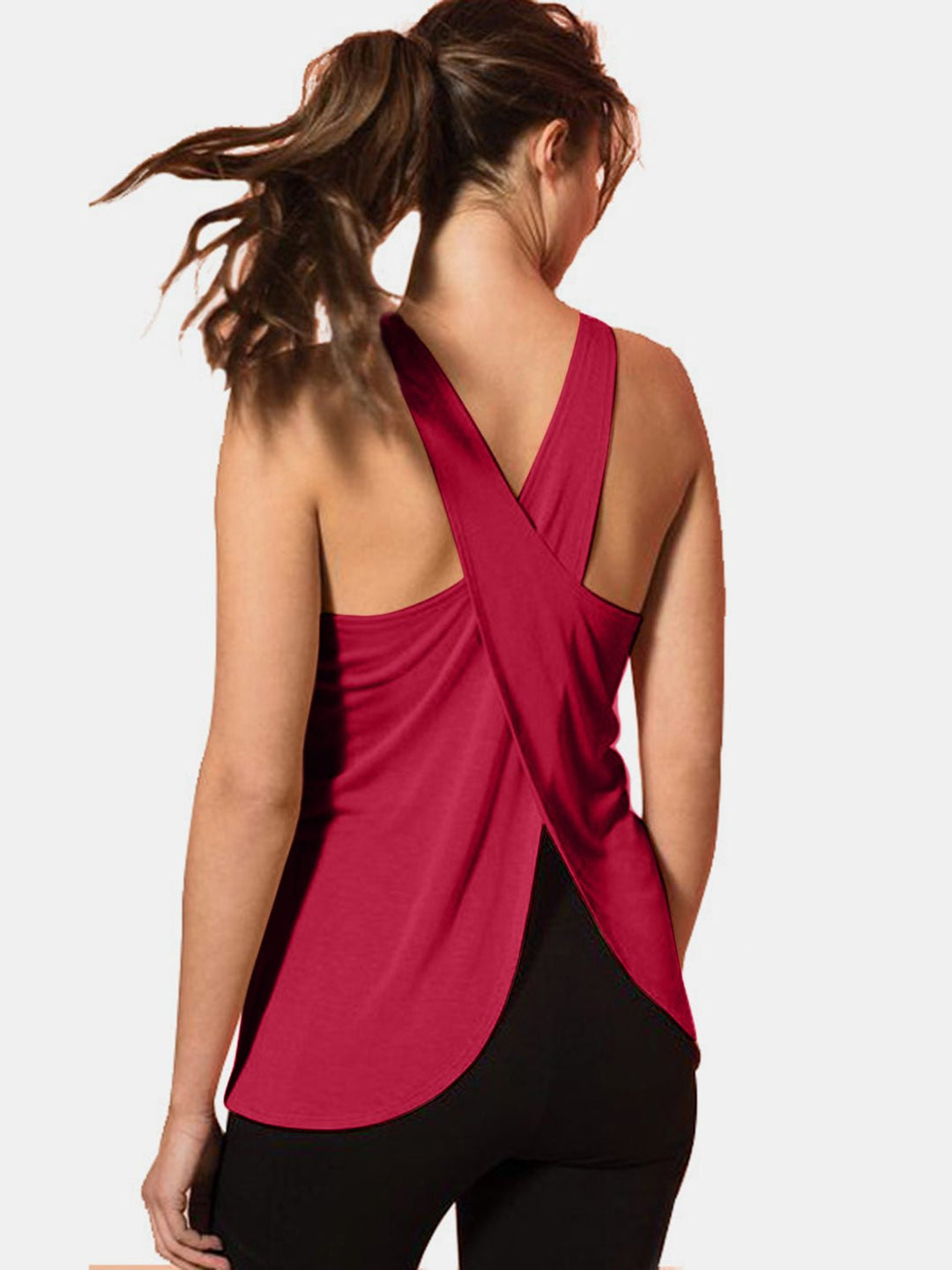 Crisscross Scoop Neck Active Tank - SharpDuds