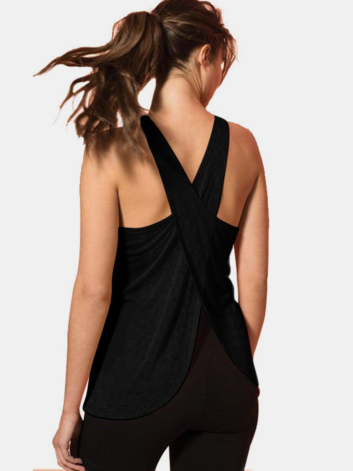 Crisscross Scoop Neck Active Tank - SharpDuds