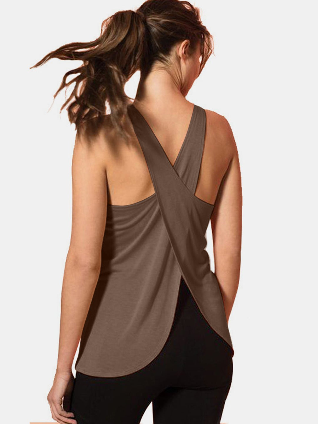 Crisscross Scoop Neck Active Tank - SharpDuds