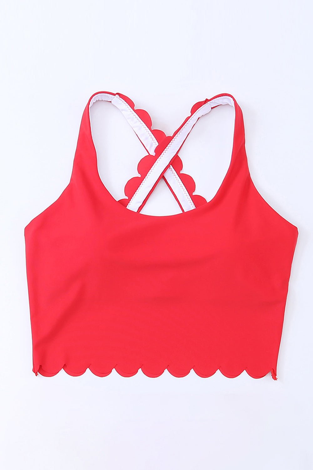 Crisscross Scoop Neck Swim Top - SharpDuds