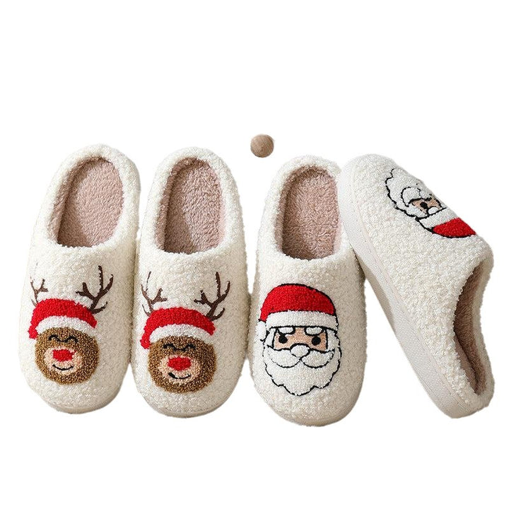 Cute Cartoon Santa Claus Cotton Slippers - SharpDuds.com