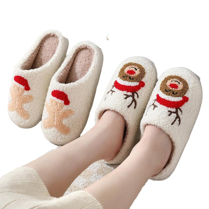 Cute Cartoon Santa Claus Cotton Slippers - SharpDuds.com