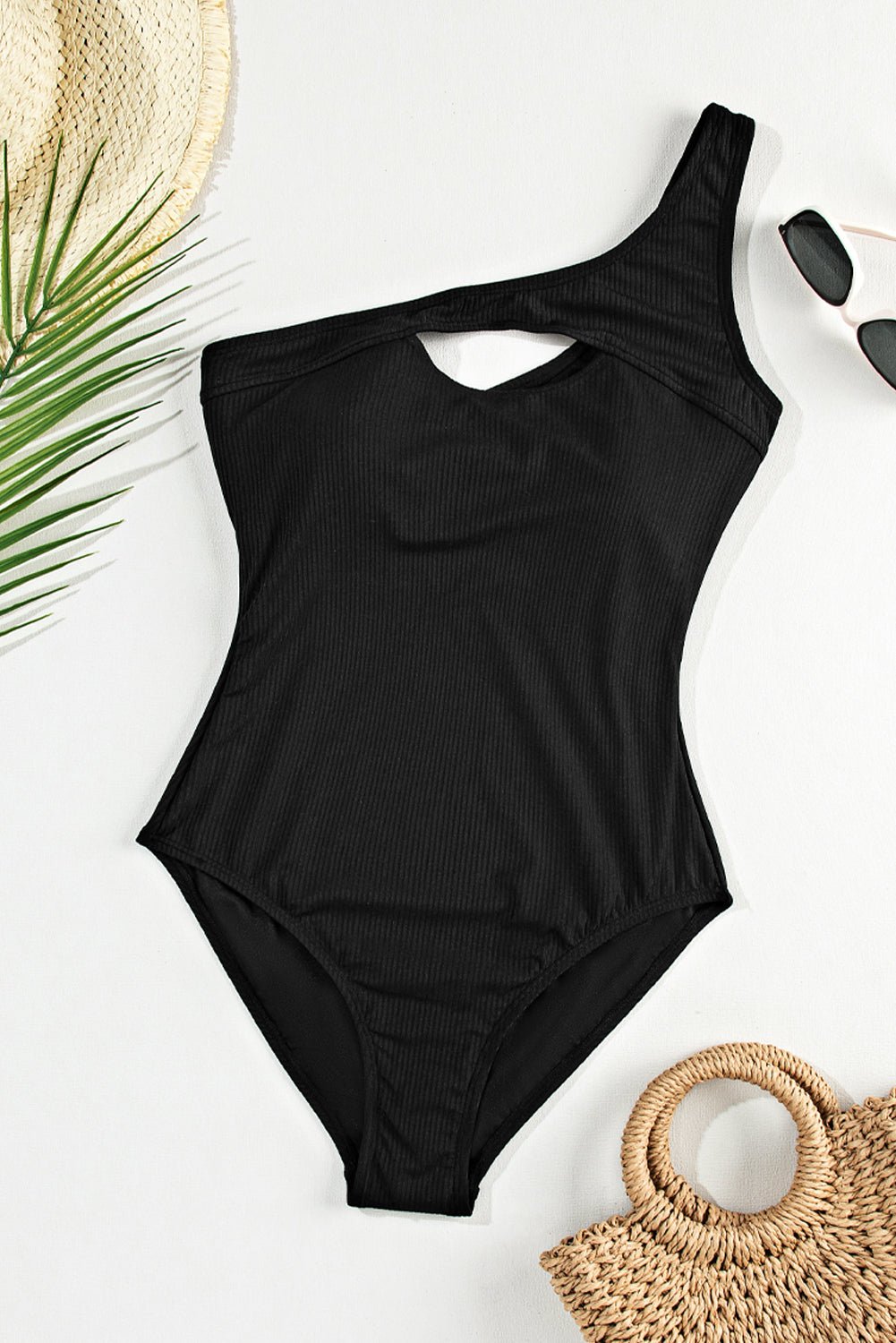 Cutout One Shoulder One - Piece Swimwear - SharpDuds