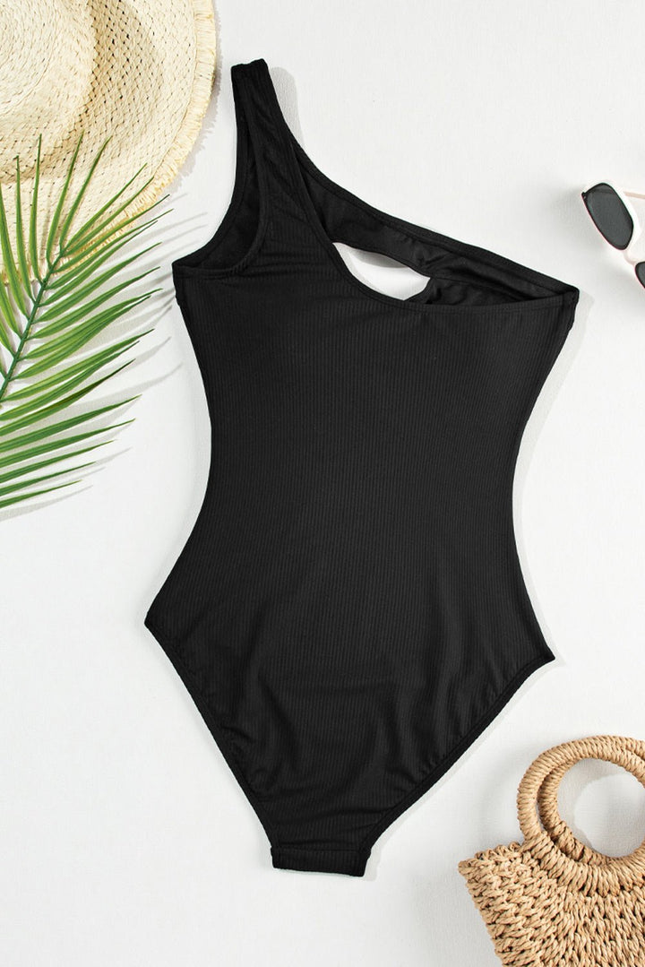 Cutout One Shoulder One - Piece Swimwear - SharpDuds