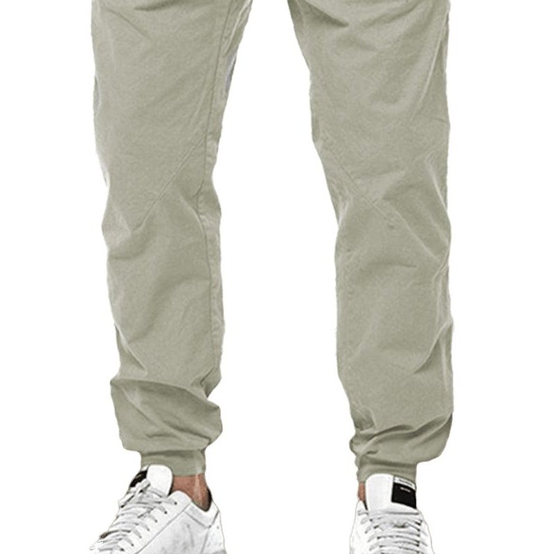 Drawstring Waist Solid Color Cargo Pants - SharpDuds.com