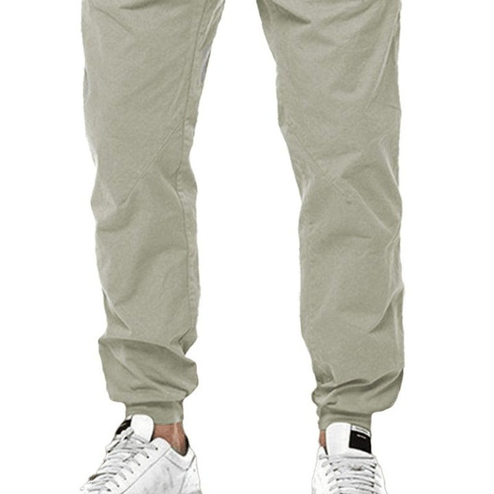 Drawstring Waist Solid Color Cargo Pants - SharpDuds.com