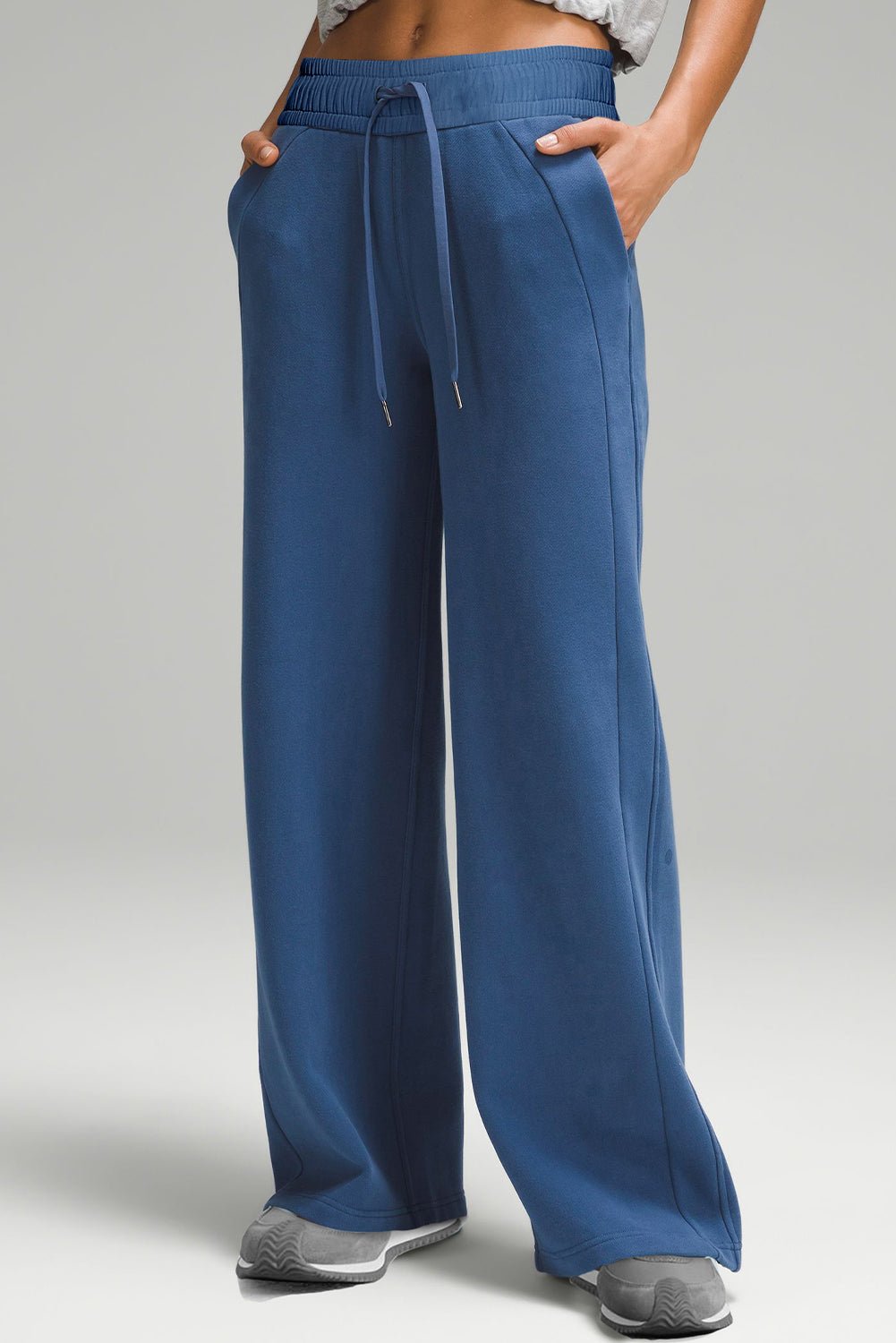 Drawstring Wide Leg Active Pants - SharpDuds