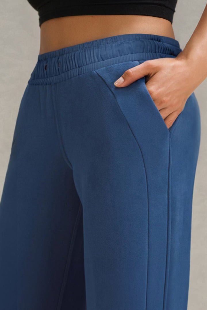 Drawstring Wide Leg Active Pants - SharpDuds