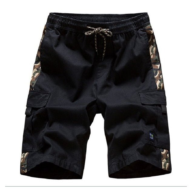 Elastic Waist Drawstring Pocket Cargo Shorts - SharpDuds.com