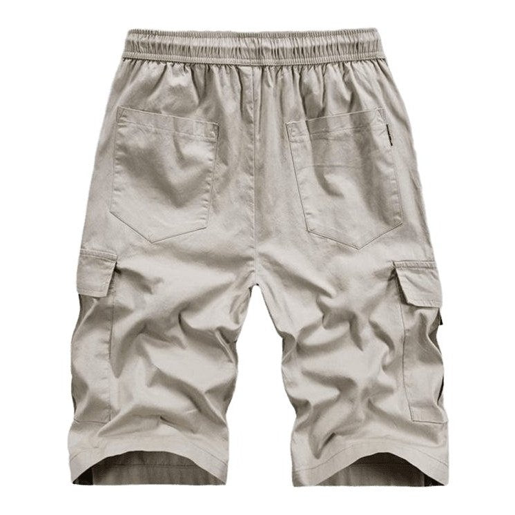 Elastic Waist Drawstring Pocket Cargo Shorts - SharpDuds.com