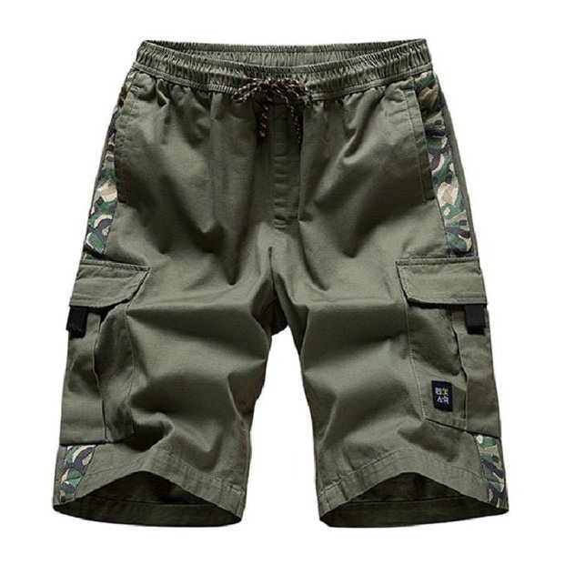 Elastic Waist Drawstring Pocket Cargo Shorts - SharpDuds.com