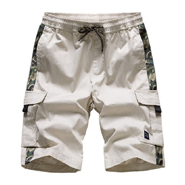 Elastic Waist Drawstring Pocket Cargo Shorts - SharpDuds.com