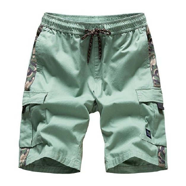 Elastic Waist Drawstring Pocket Cargo Shorts - SharpDuds.com