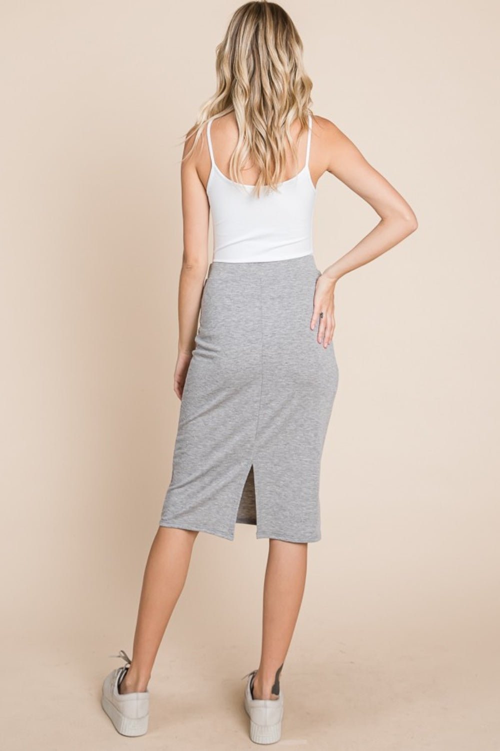 Elastic Waist Pencil Skirt - SharpDuds